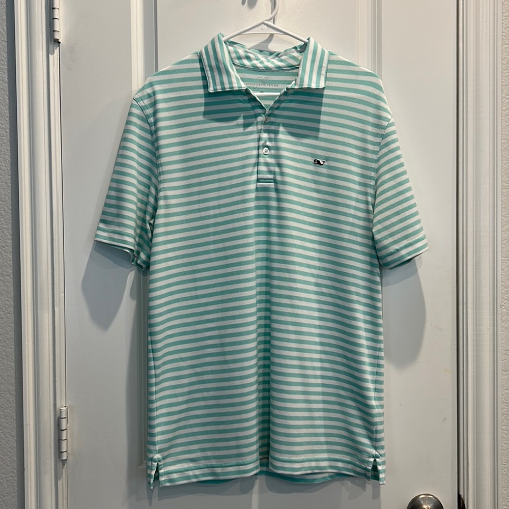 Men’s Vineyard Vines Striped Polo, Size M